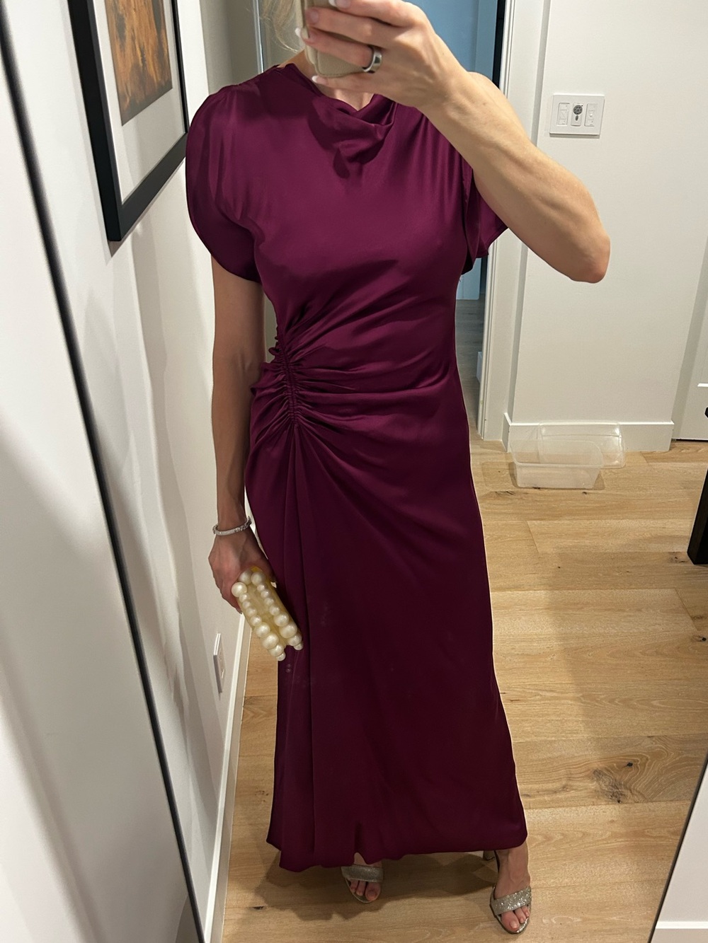 ALC Nadia Elegant Ruched Burgundy Maxi Dress - Women